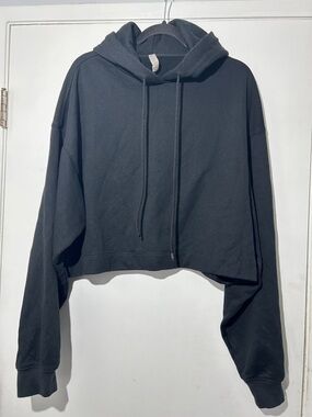 ALO Yoga Bae Black Cropped Hoodie Sweatshirt - Women Size L